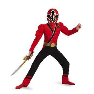 Boys Classic Muscle Red Power Ranger Samurai Costume Size Large  Toys 