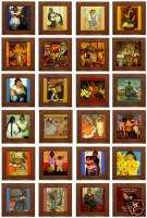 24 Diego Rivera Framed Ceramic Art Tiles Assorted  