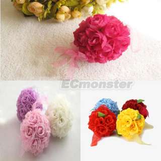   Silk Kissing Pomander Flowers Ball Pew Bows Wedding Decoration  