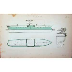  1887 Navy Ships Plan Audacious Aurora Australia Galatea 
