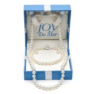 18 7 8mm White Freshwater Pearl and Sterling Silver Necklace, 7.5 