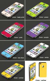   Premium Color skin sticker cover front & back fit for 4G 4S  