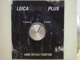 Leica Mark II Plus Abbe Refractometer 10494  