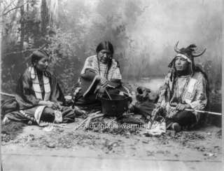 Photo 1898 Sioux Indians Sitting By Camp Site Peacepipe  