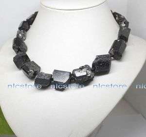 Natural black Tourmaline big chunk stone necklace gemstone  