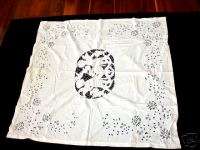 VINTAGE EARLY 20TH CENTURY EMBROIDERED TABLECLOTH  