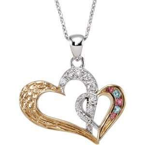 STER_GP 20.17X26.30 MM/16.00 INCH PROTECTED BY LOVE PENDANT W/14KY 