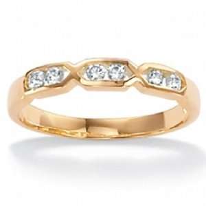  Paris Jewelry 1/4 Carat Diamond 18K Gold over Silver Channel 