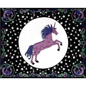   Unicorn & Stars Indian Bedspread in Purple, Twin Size