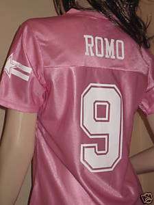 NWT Dallas Cowboys TONY ROMO Women Dazzle Jersey PINK~M  