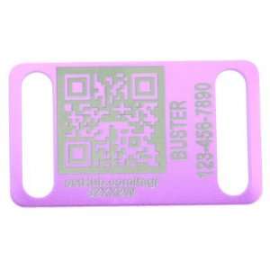dogIDs QR Slide On Pet ID Tag   Anodized Aluminum   Purple   Large for 
