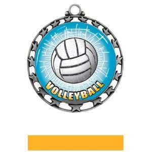 Volleyball HD Insert Medal M 4401 SILVER MEDAL / YELLOW RIBBON 2.5 
