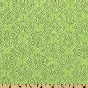  54 Wide Stretch Nylon Lace Green Apple Fabric By The 