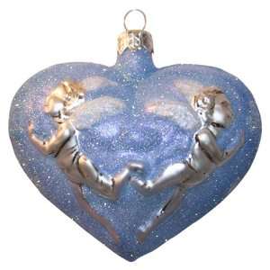  Glass Ornament Angel of Love in Blue