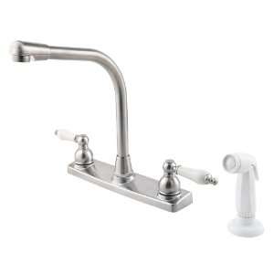 Pfister G136 400S Two Handle Kitchen Faucet Wspray   Stainless Steel