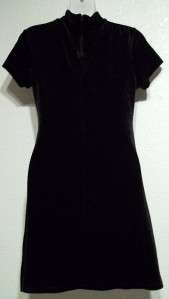   Dressy Above knee Black Velvet Turtle Neck Dress Size Small 4/6  