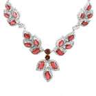 Necklaces Kims Fancy Ruby CZ Leaf Necklace