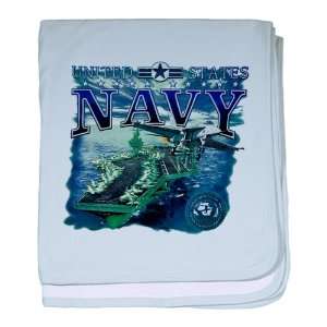  Baby Blanket Sky Blue United States Navy Aircraft Carrier 