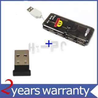 Port Mini USB HUB PC Slim+USB 2.0 Bluetooth Adapter  