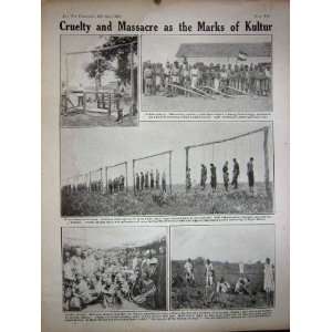  1918 WW1 Gibbets Hanging Massacre Germans Native Africa 