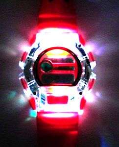 Sports Shock Watch Iced Out Bling Watch w/ 7 Color Flashing Lights 
