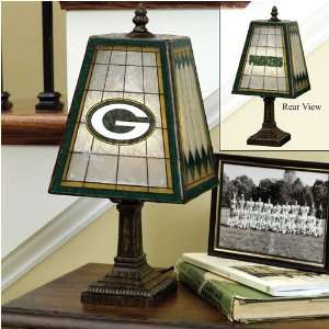 Green Bay Packers Art Glass Table Lamp 