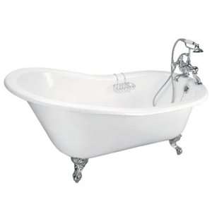   Iron Cast Tub with Feet & 7 Deck Faucet Drilling,