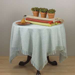 Fergie Fringed Design Tablecloth 40 60 Square   4 Chic Colors New 