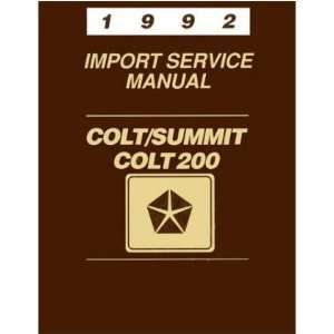  1992 COLT SUMMIT Shop Service Repair Manual Book 