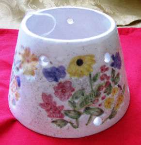 Floral CANDLE JAR SHADE TOPPER Ceramic White LQQK  