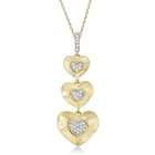 Allurez Diamond Triple Heart Pendant in 14kt Brushed Yellow Gold (0 