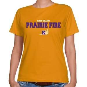 Knox College Prairie Fire Ladies Gold University Name Classic Fit T 