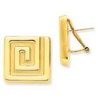 goldia 14k Gold Diamond Fascination Greek Key Post J Hoop Earrings