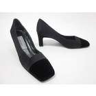   & TAYLOR Black Satin Velvet Cap Toe Heel Pumps Classics Shoes 6.5 M