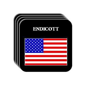  US Flag   Endicott, New York (NY) Set of 4 Mini Mousepad 