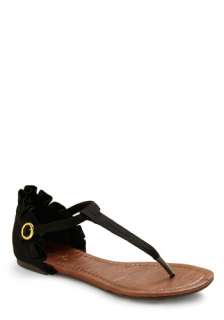 Two Steps Black Sandal   Black, Solid, Buckles, Pleats, Casual, Spring 