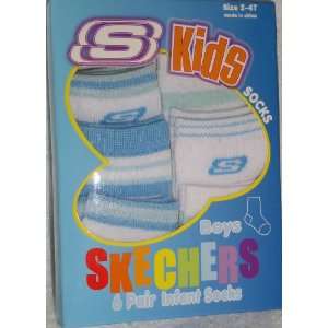    Skecher Kids Boys 6 pair Infant Socks Size 2   4T 
