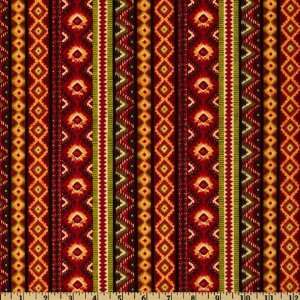  44 Wide Santa Fe Spice Mosaic Stripe Orange/Spice Fabric 