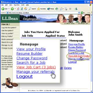 Bean Employment Help   How do I use the Job Cart?