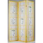 Acme Room Divider Panel with Floral Print in Natural Finish