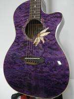 Luna Flora Passionflower Tranz Purple/Quilted Maple Acoustic Electric 