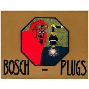  1913 Print Bosch Spark Plugs Red Devil Ad Mini Poster 
