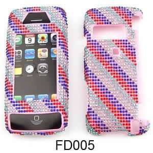 Rainbow Stripes Crystal Art bling cover faceplate for LG Vx10000 