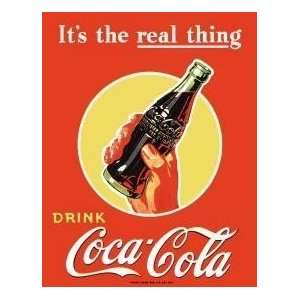  Best Quality  TIN SIGN COKE Real Thing   Bottle Patio 
