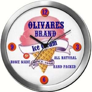  OLIVARES 14 Inch Ice Cream Metal Clock Quartz Movement 