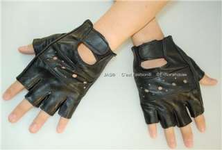 leather fingerless spandex sports gloves fishnet gloves palm length 