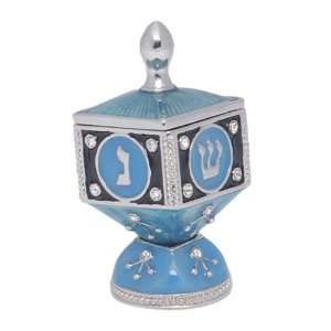  Enameled Hinged Dreidel With Stand 
