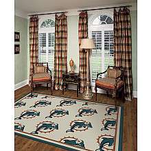   & Company Miami Dolphins 7 Ft. 8 In. x 10 Ft. 9 In. Repeat Area Rug
