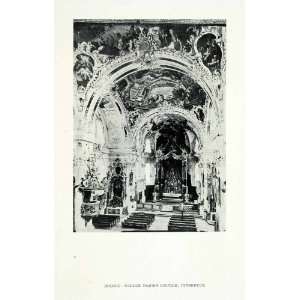  1928 Print Rococo Wilten Parish church Innsbruck Austria 
