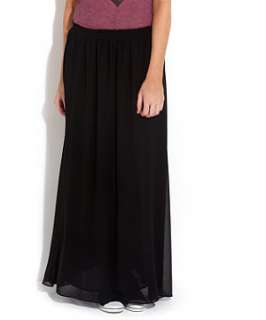 Black (Black) Chiffon Maxi Skirt  243398701  New Look